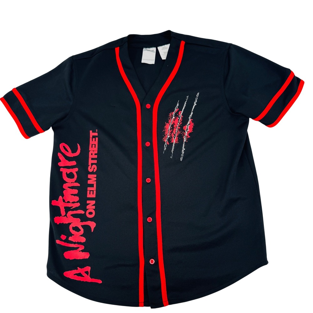 A Nightmare on Elm Street Baseball Jersey Mens Small Black Red Freddy Krueger